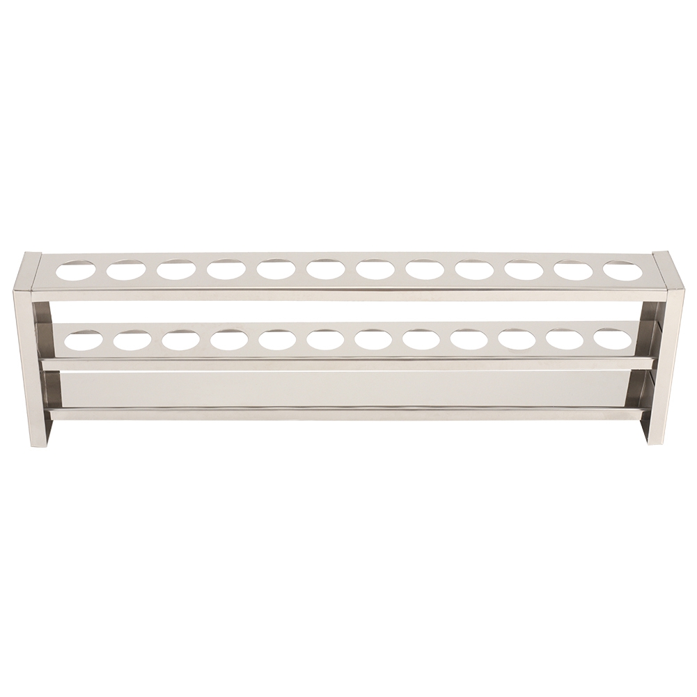 Porte-tubes à essai 12 alvéoles en acier inoxydable 304, longueur 39 cm