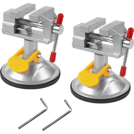 Mini étau d'établi rotatif 360° à ventouse en alliage d'aluminium, ouverture 30 mm, lot de 2