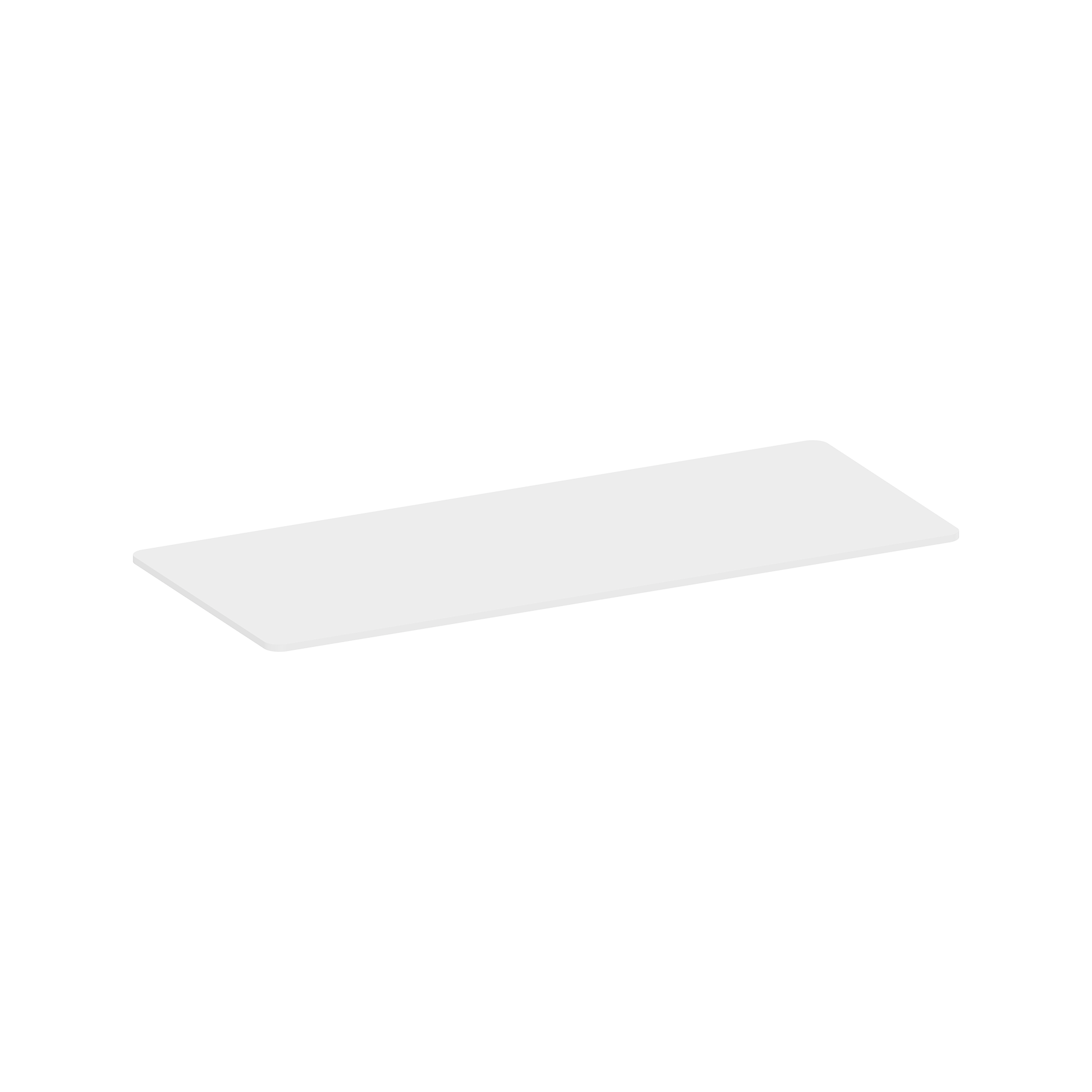 Plateau De Bureau Bords Arrondis 180x75cm, Blanc