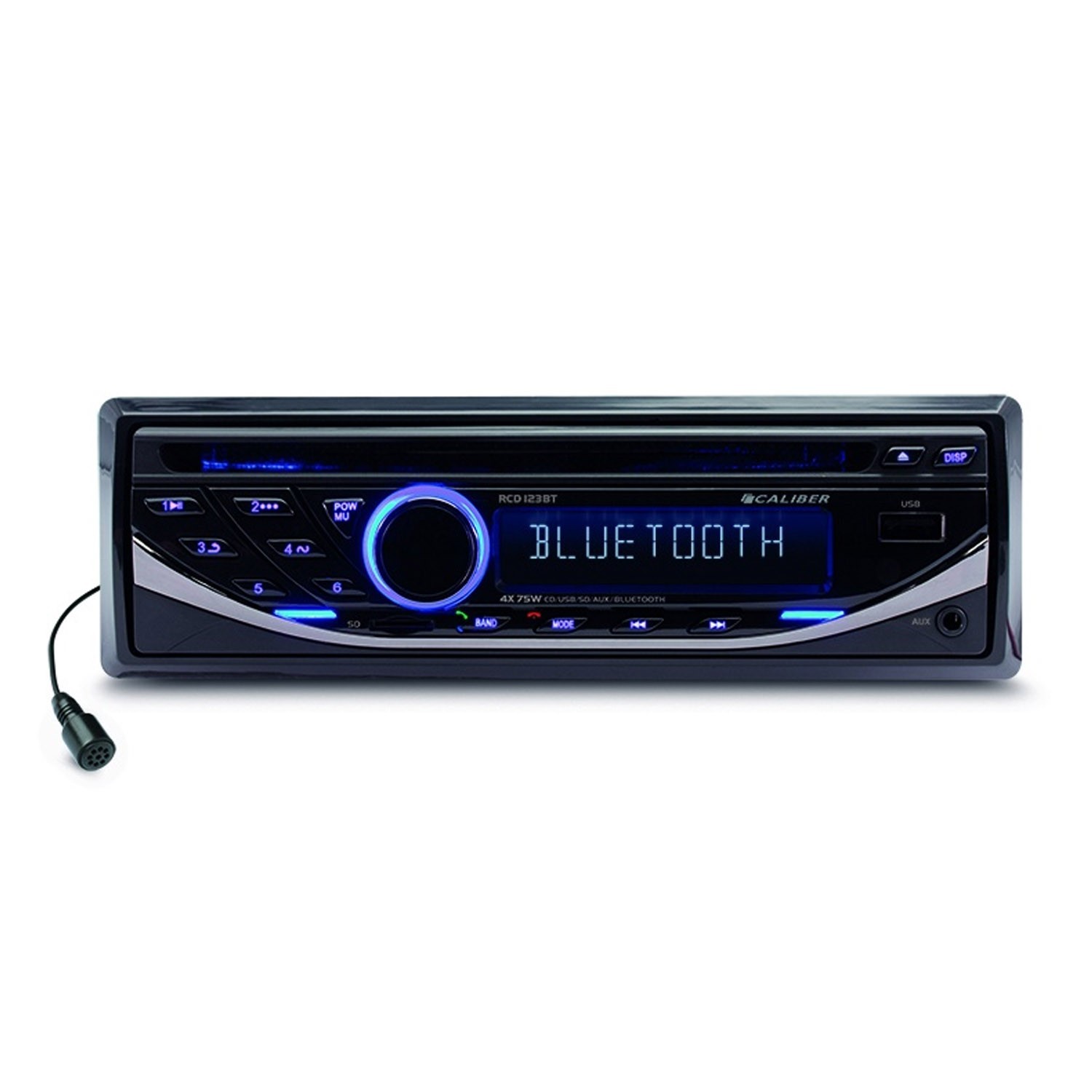 Caliber Schwarz Autoradio Rgb Rcd123bt - Radio, Lecteur De Cartes Sd, Usb - 4 X 75 Watts