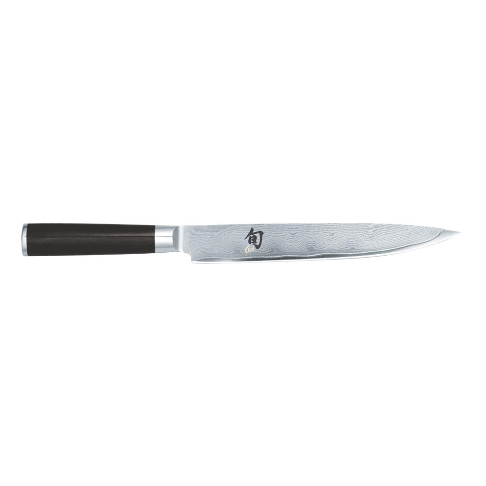 KAI Shun Classic japanisches Schinkenmesser 23 cm Klingenlänge - Damastmesser 32 Lagen VG MAX Kern - 61 (±1) HRC - Pakkaholzgriff - Made in Japan - Fleischmesser geschmiedet - Bild 4