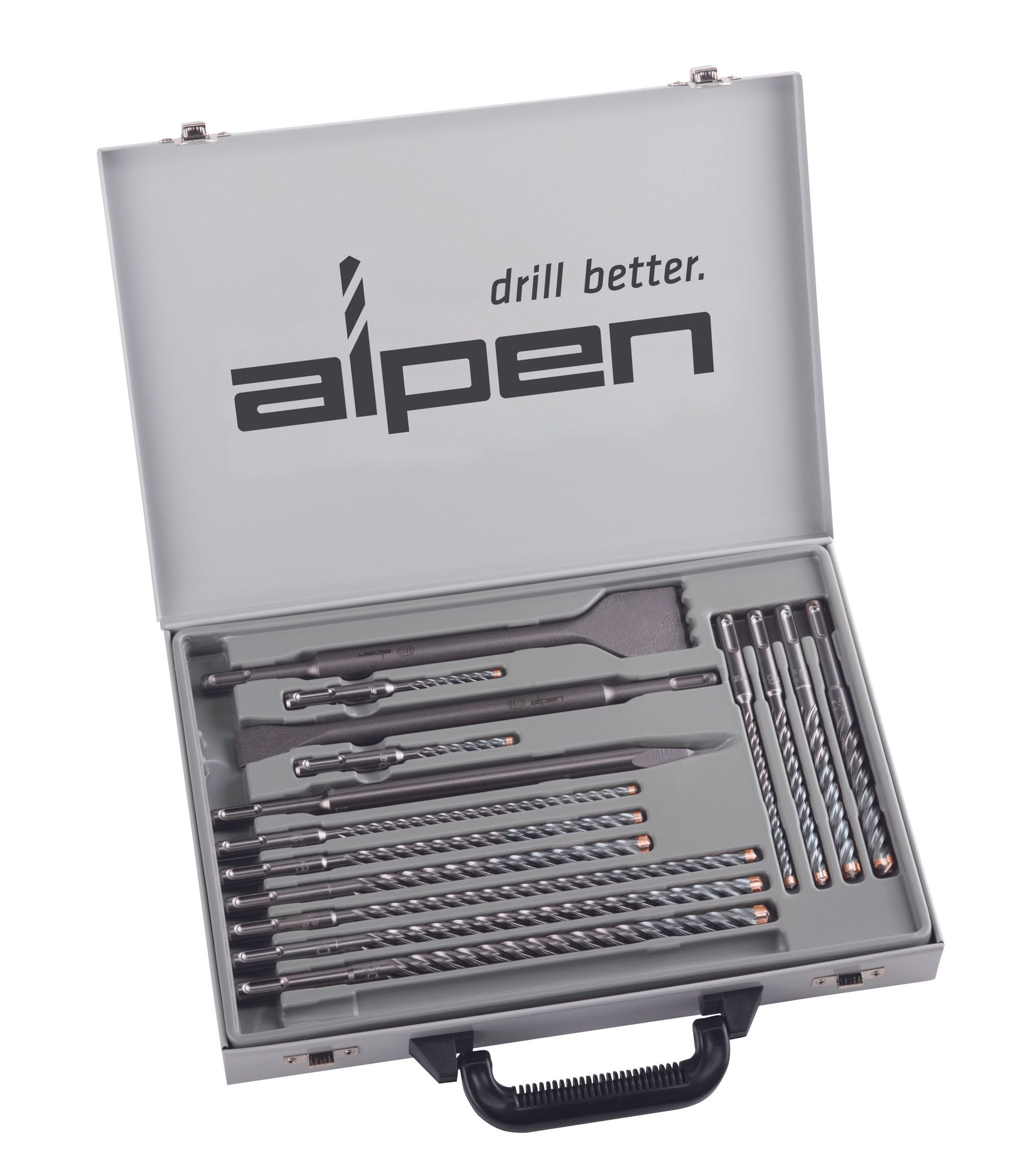 Banyo Bohr+Meißel-Set Alpen 16-Tlg. Sds-Plus, 4-Schneider