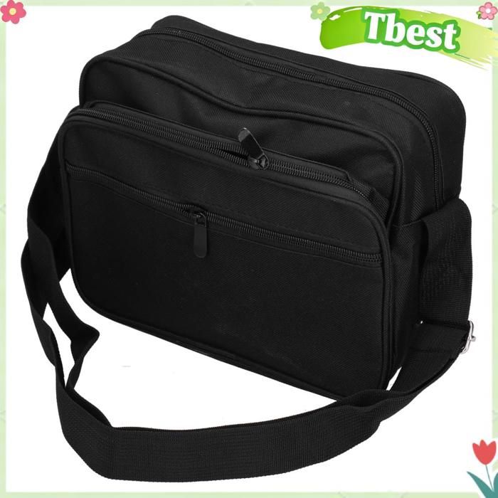 Sac à outils en toile épaisse avec poches multiples, noir
