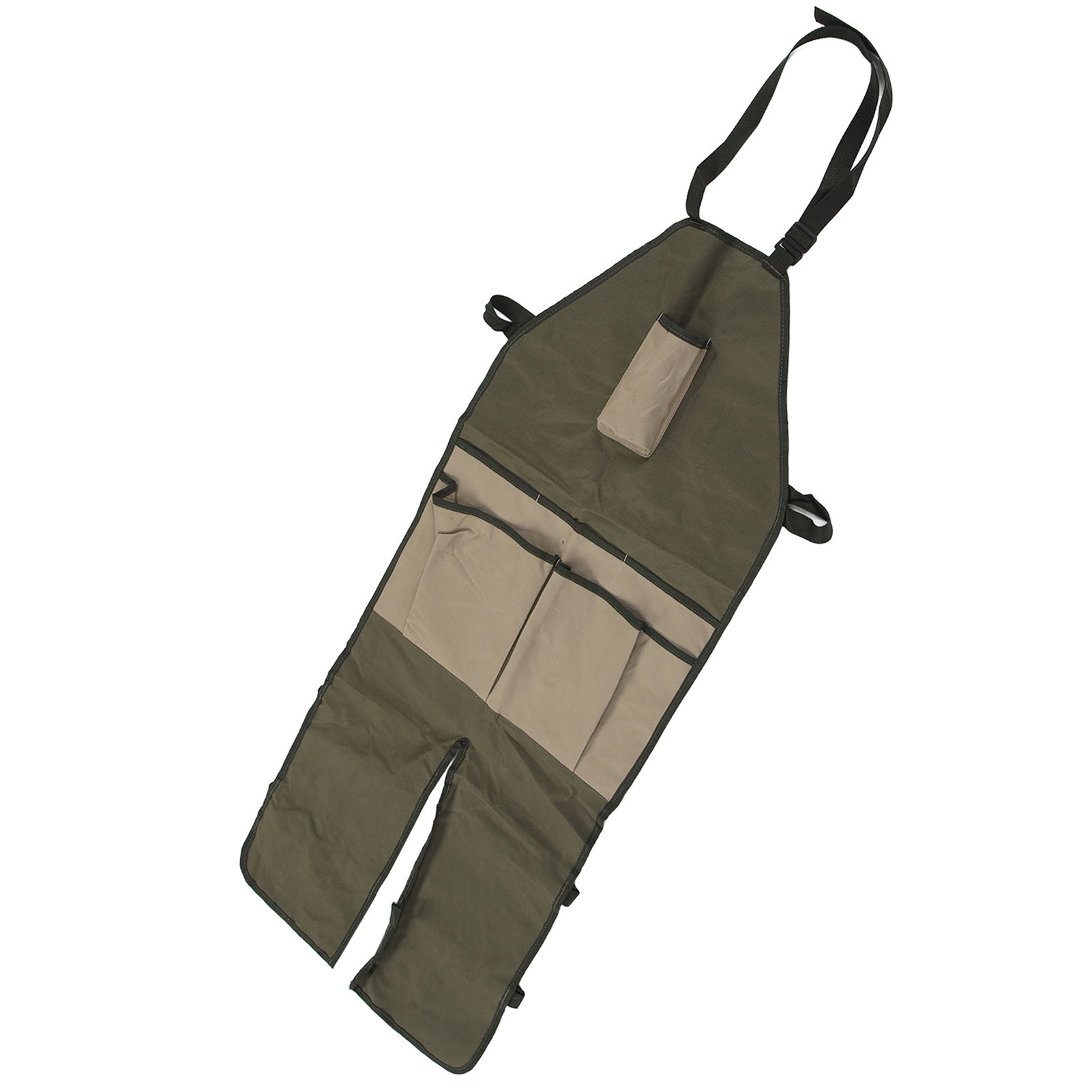 Tablier à outils en tissu Oxford, boucle réglable, poche spacieuse, vert olive
