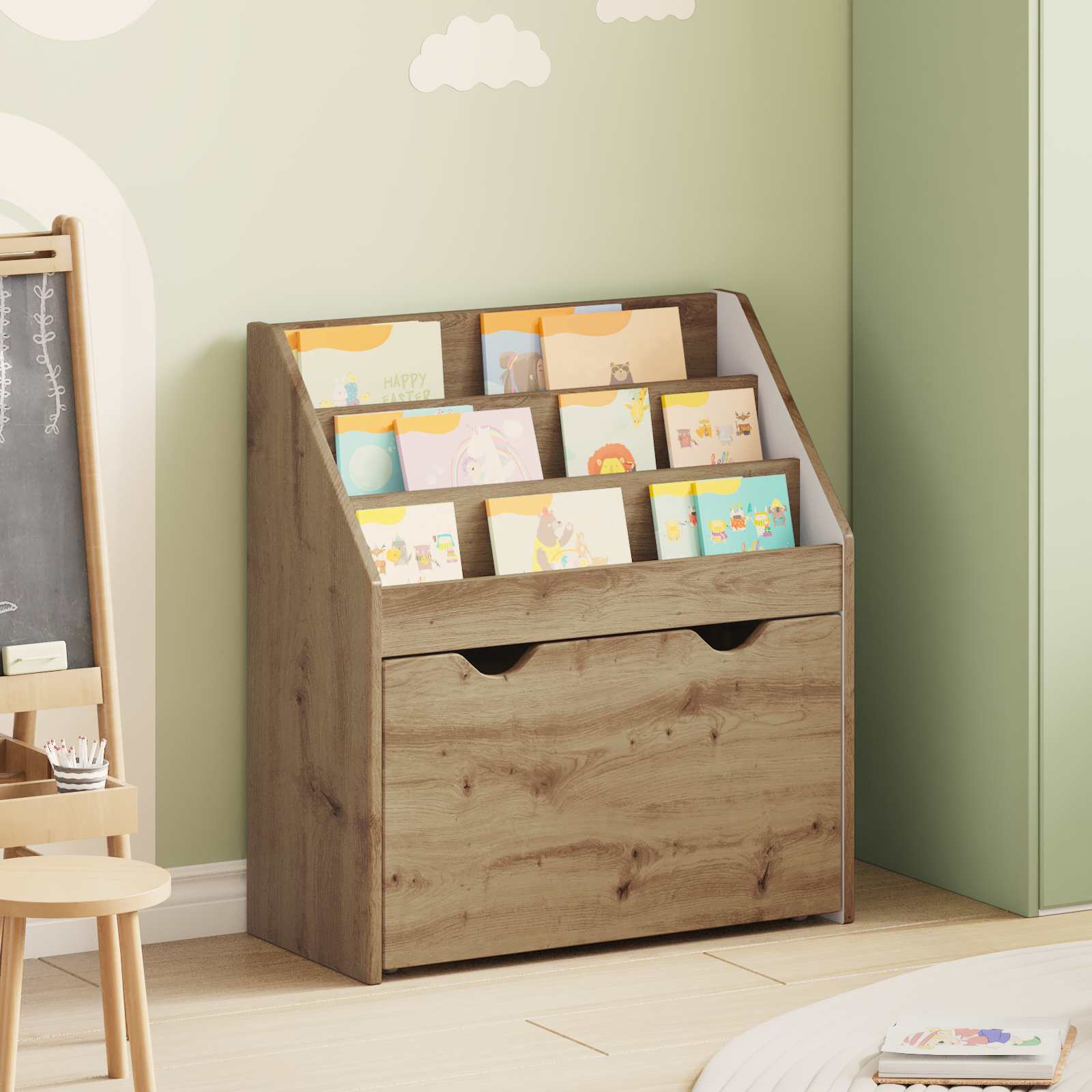 Kids Bookshelf Artisan Oak 60 X 29.5 X 69 Cm Engineered Wood Vidaxl