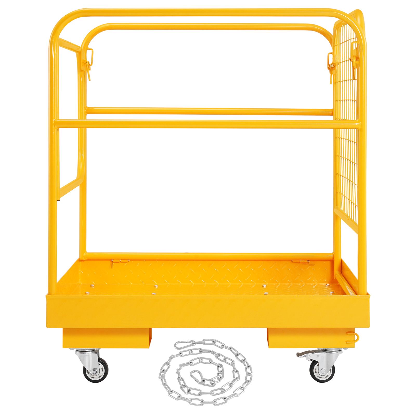 Nacelle de sécurité pliante pour chariot élévateur, 544 kg, 91x91 cm, 1-2 personnes, roues verrouillables