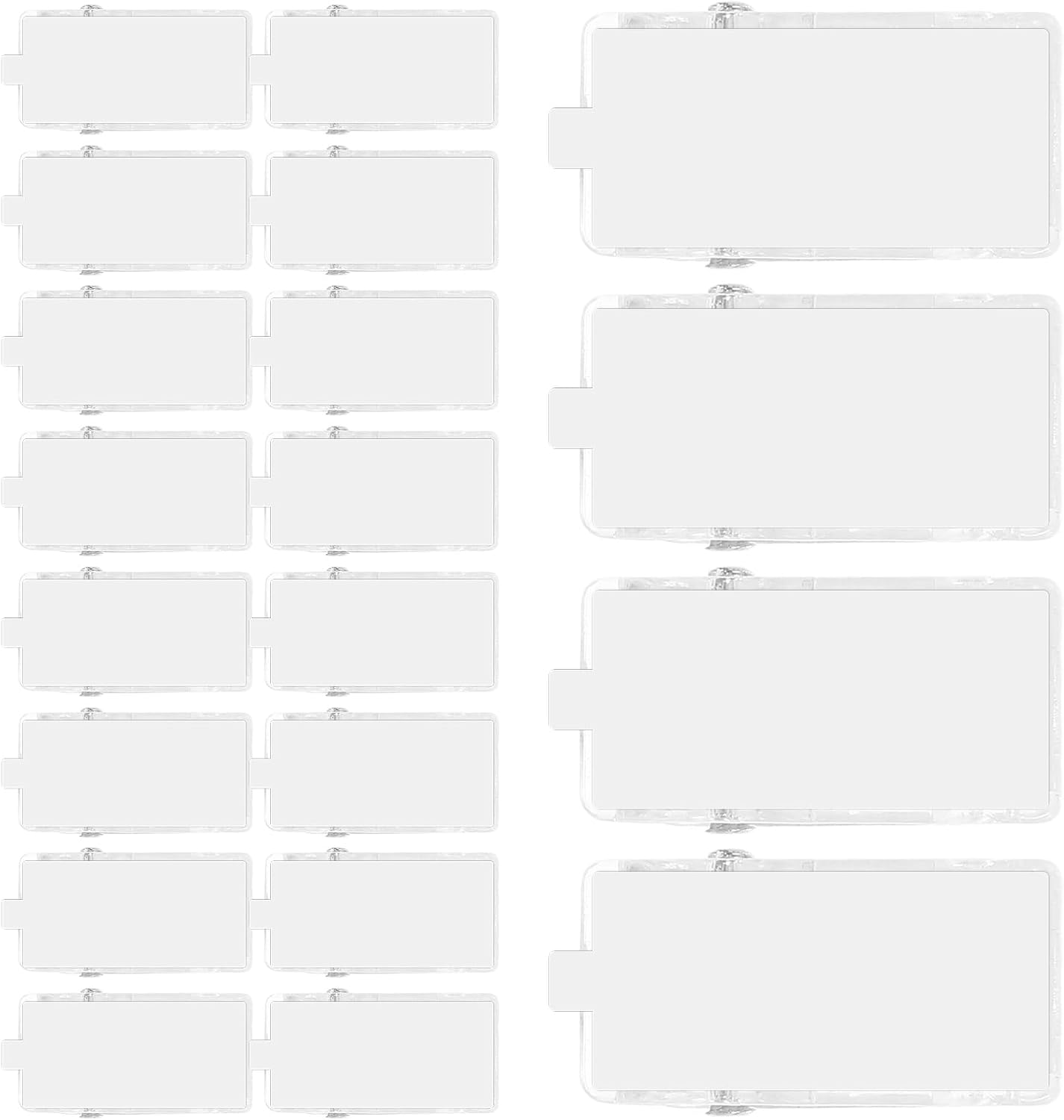 Pinces à ressort autocollantes en plastique ABS, fixation adhésive double face, transparent, lot de 50