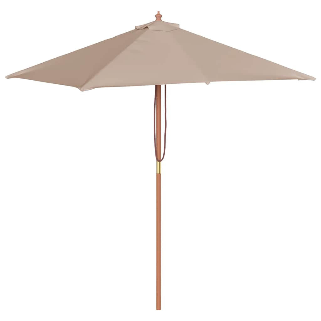Parasol Avec Mât En Bois 150 X 200 Cm Taupe