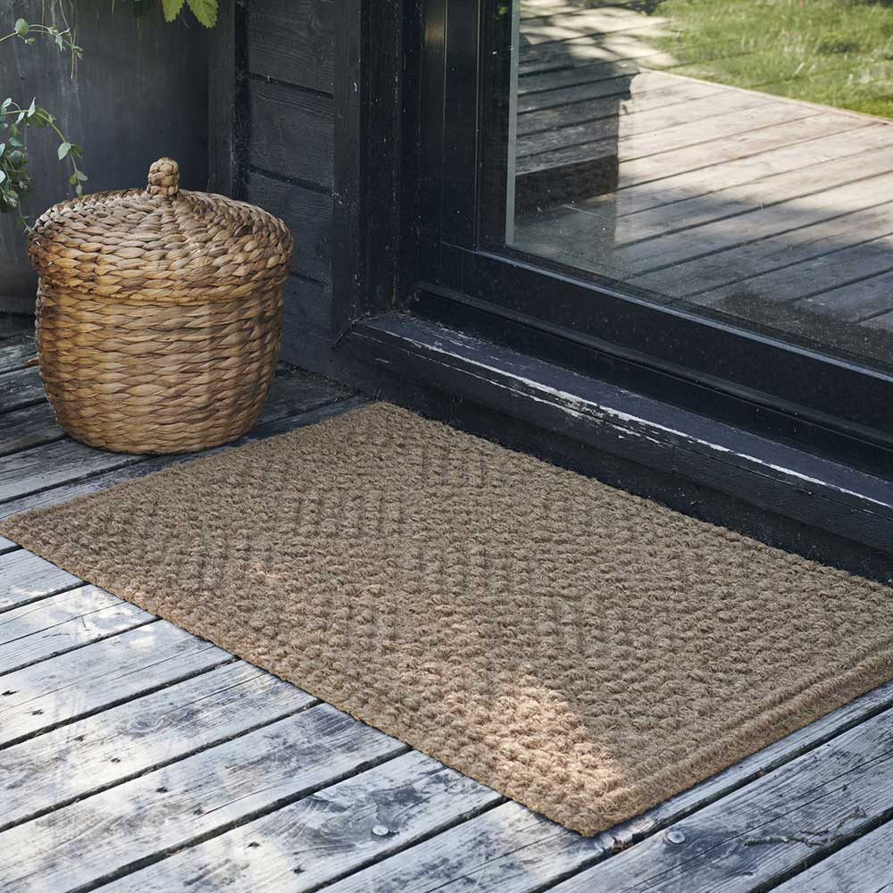 Paillasson En Fibres De Coco Marron 60 X 90 Cm – Tapis D'Entrée