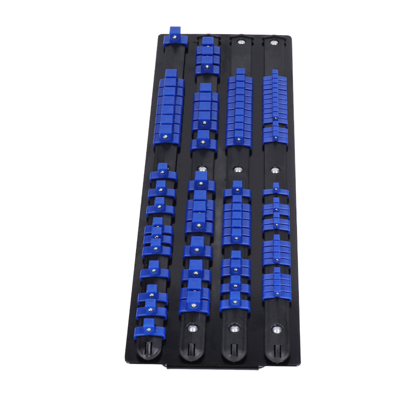 Range-douilles multifonctionnel 80 emplacements, supports 1/4, 3/8 et 1/2 pouce, fer et ABS
