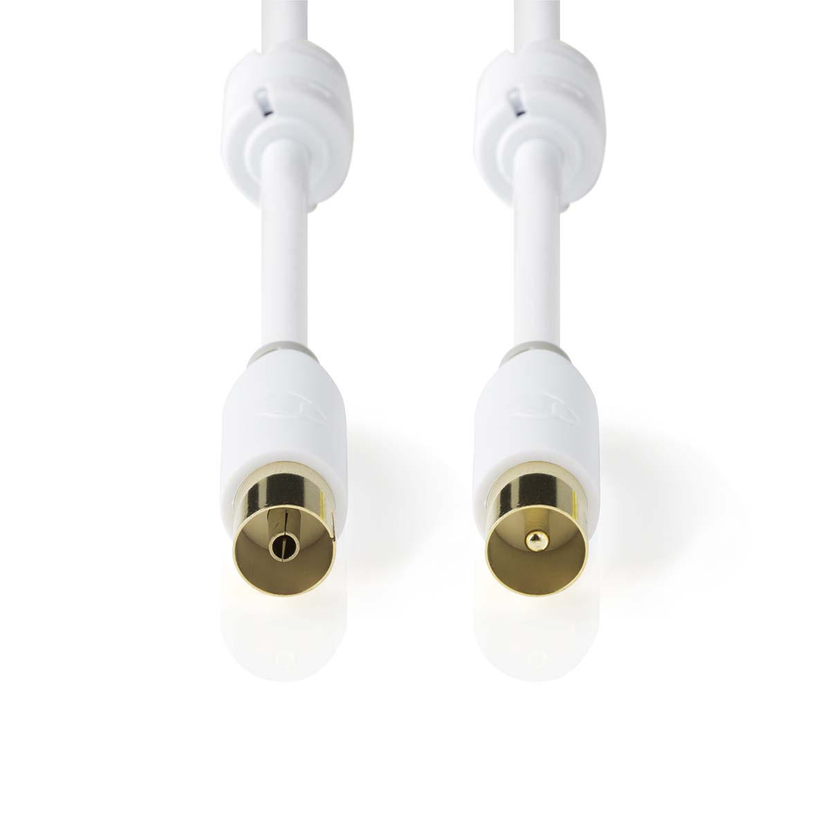 Nedis Weiß - Koaxialkabel Iec Koax Stecker Iec Koax Buchse Vergoldet 100 Db 75 Ohm Doppelt Geschirmt 200 M Rund Pvc Wei Box