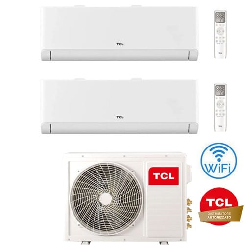 Climatizzatore Condizionatore Tcl Breezein Serie P5 Wifi R32 Dual Split Inverter 9000 + 9000 Btu Con U.e. Mt1821 Classe A++/a+