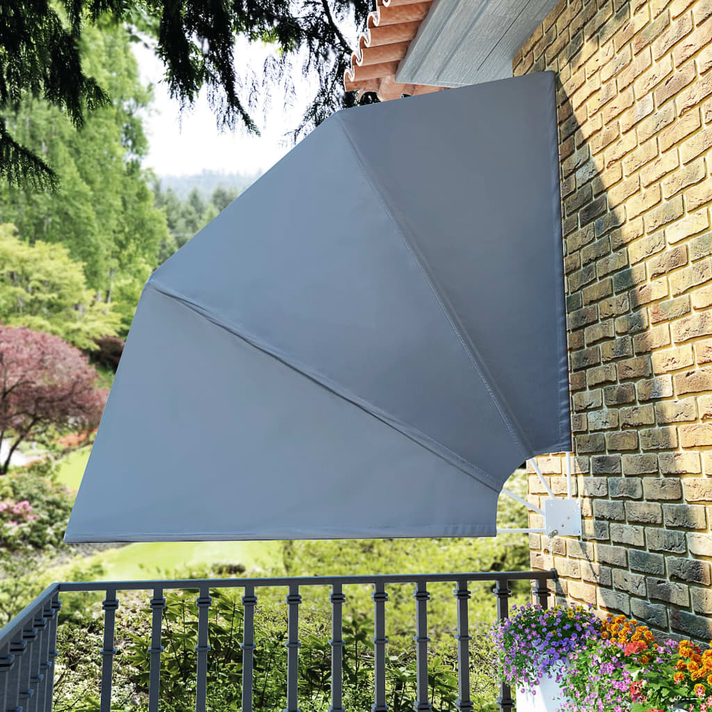 Vidaxl - Collapsible Balcony Side Awning Grey 210x210 Cm