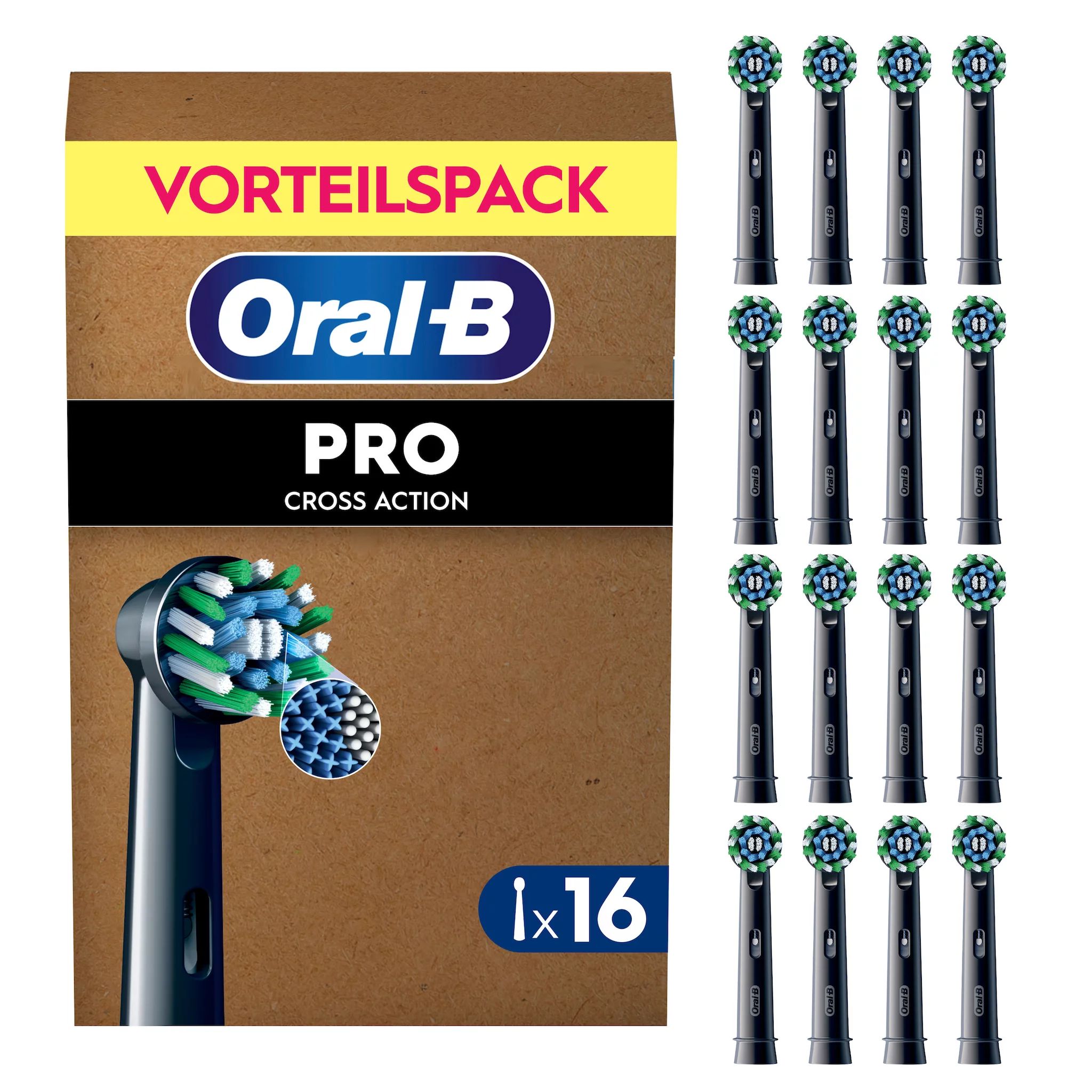 Oral-B Pro Crossaction Schwarz 16Er Ffu Aufsteckbürsten