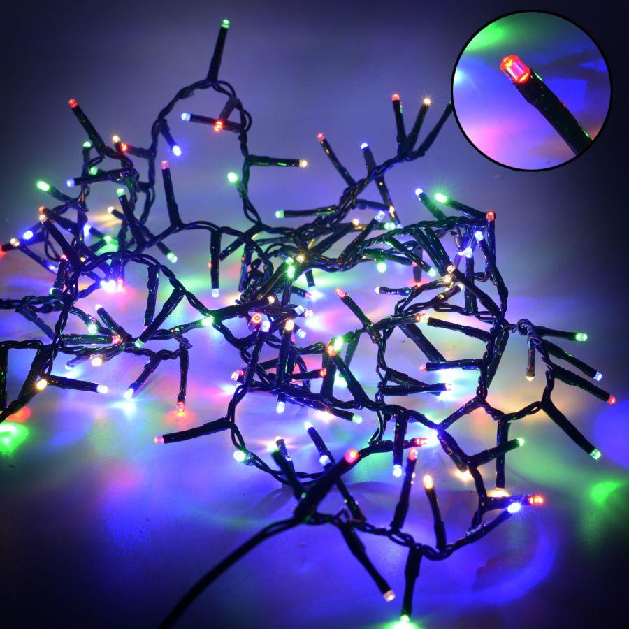Luce Filo 300 Led Multicolore Controller Cm600 Al. Fissa Uso Esterno