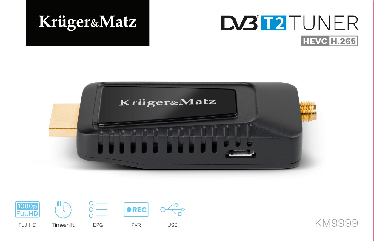 Kruger & Matz DVB-T2 HEVC H.265 mini imtuvas per HDMI - Bild 3