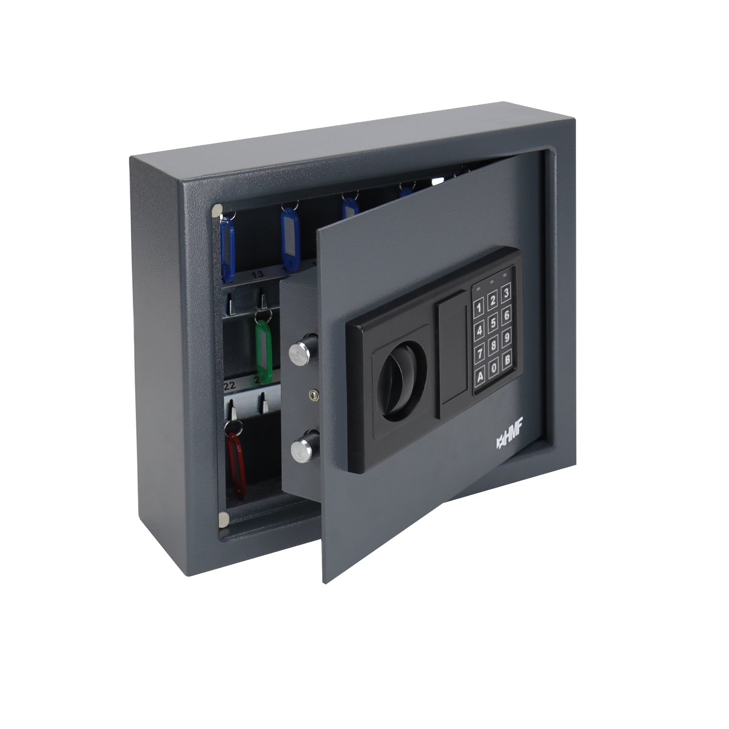 Hmf - 2030-11 Schlüsseltresor 30 Haken, 30 X 28 X 10 Cm, Anthrazit