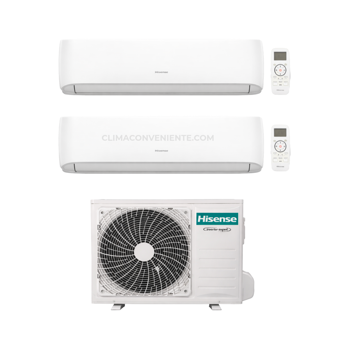 Climatizzatore Multisplit Dual Reversibile Hisense A++/a+ Con Wi-fi 9000 - 12000 Btu Inverter (2amw52u4rxc + Cf25yr04g + Cf35mr04g)
