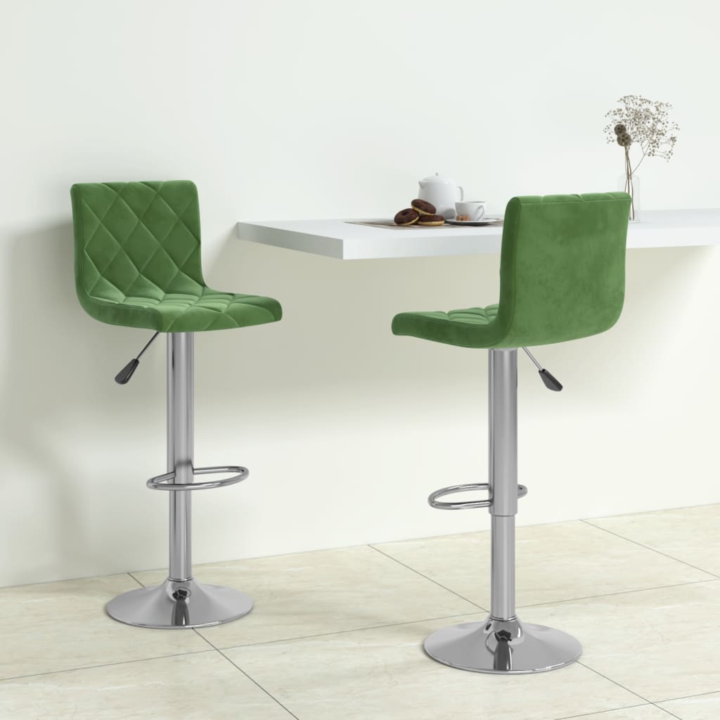 Vidaxl - Tabourets De Bar Lot De 2 Vert Foncé Velours