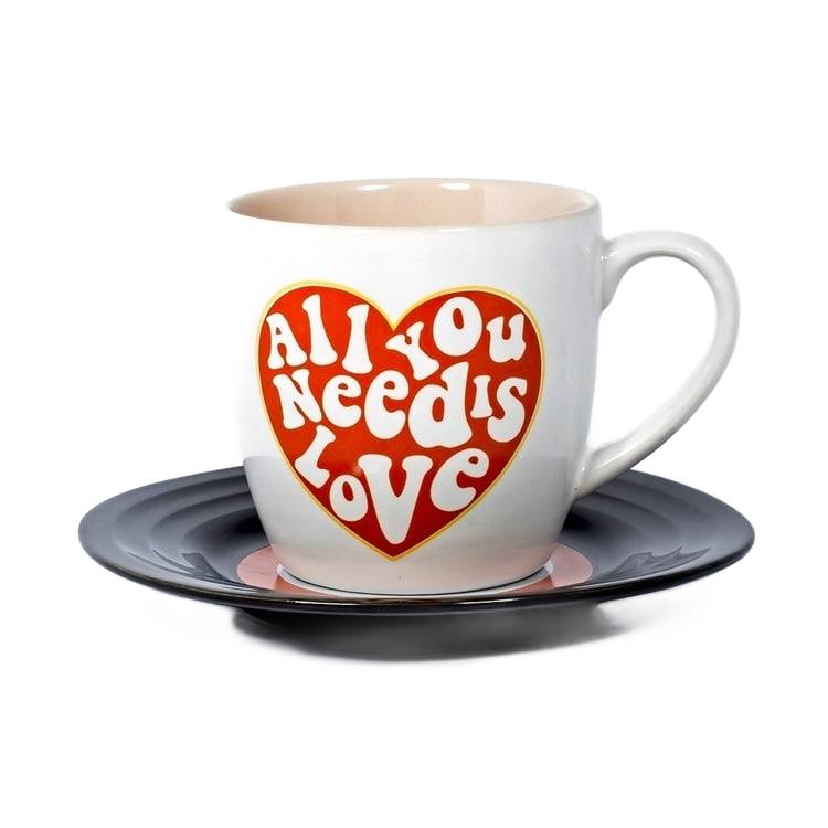 Thumbs Up Mehrfarbig Beatles-Tasse Mit Untertasse Zum Valentinstag Für Verliebte, Geschenk Für Die Ehefrau - Bild 4