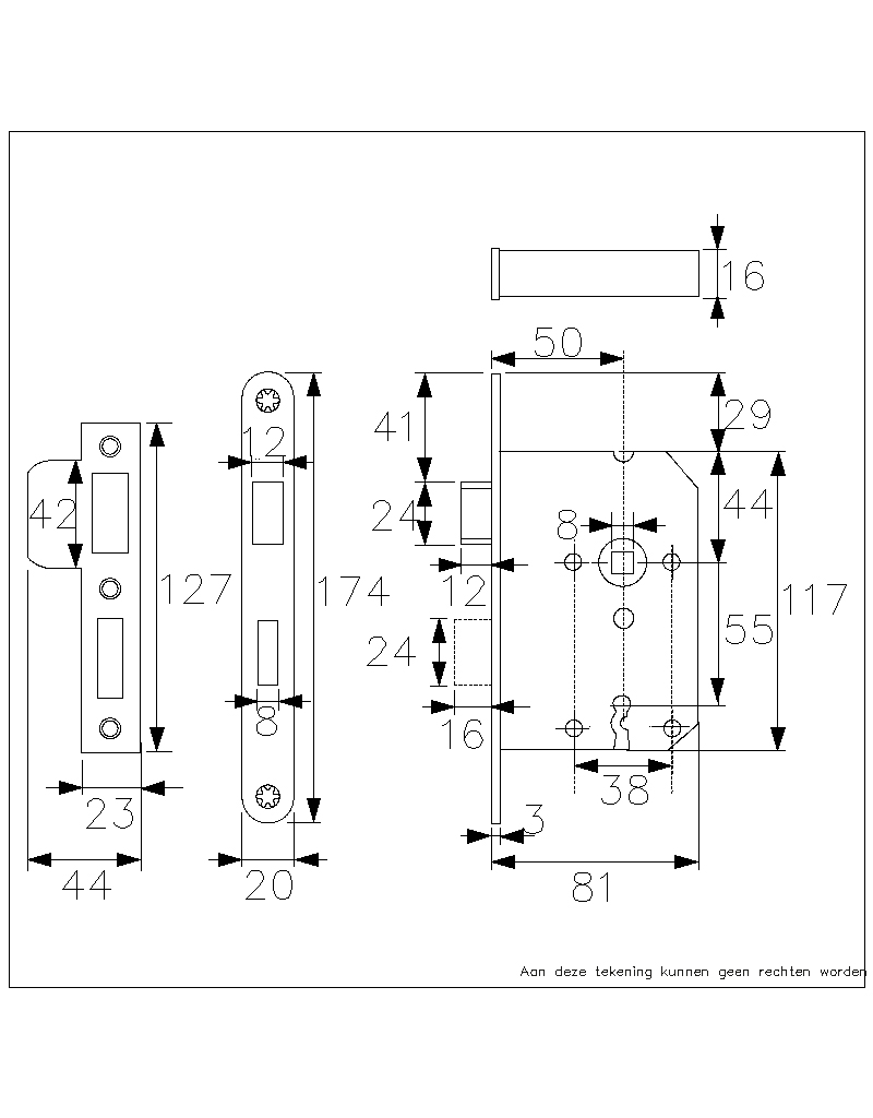 Axa Türschloss - Modell 7135 - Tag - /nachtverriegelung - Schloss Für Innentüren - Sl72 - Schlüsselloch - Stahl