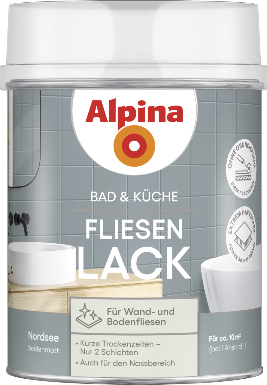 Alpina Fliesenlack Bad & Küche 2k Nordsee 750 Ml
