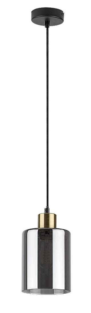 Suspension Noire Verre Fumé Cylindre E27 40w Rabalux