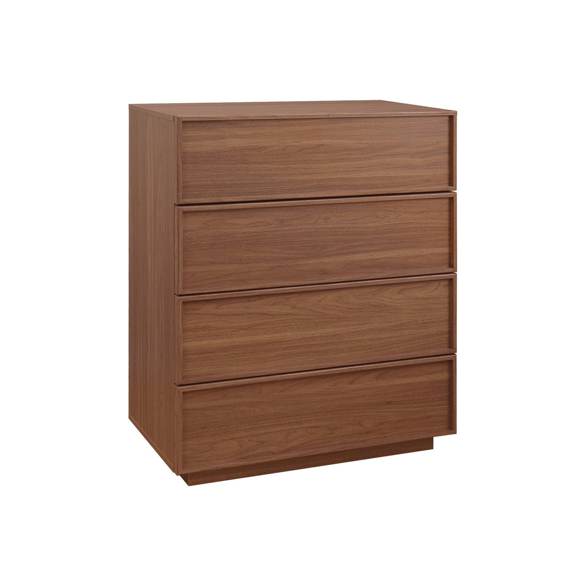 4-drawer Walnut Wood-effect Storage Chest W 80 X D 43 X H 98.5cm - Kuba Sweeek