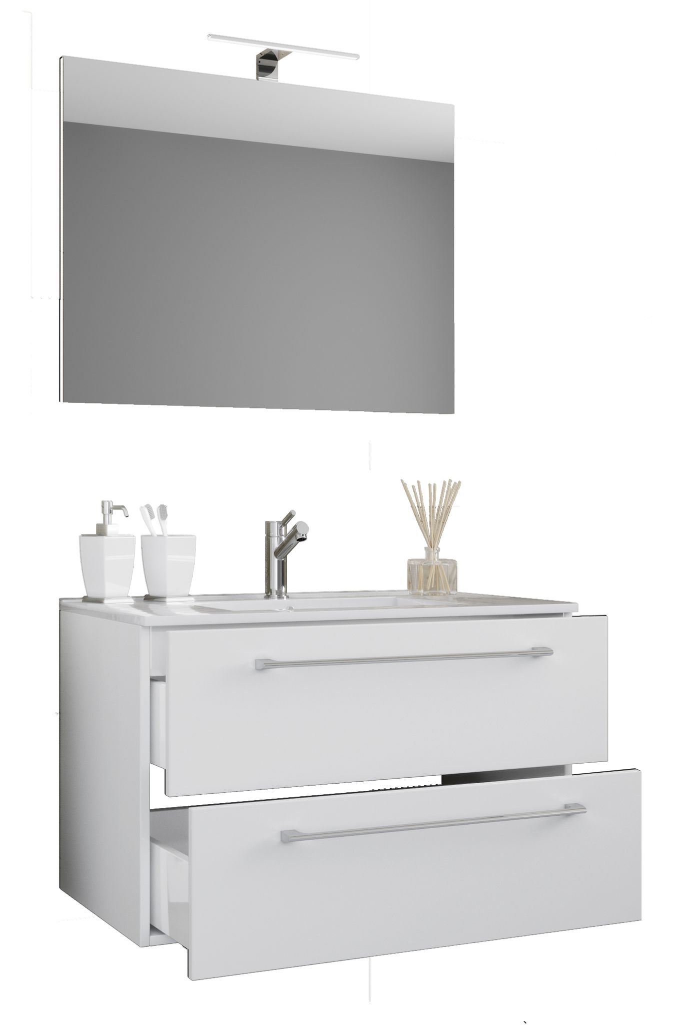 VCM Waschtisch "3-tlg. Waschplatz Waschtisch Badinos Schublade SP" 3 Stk. tlg.