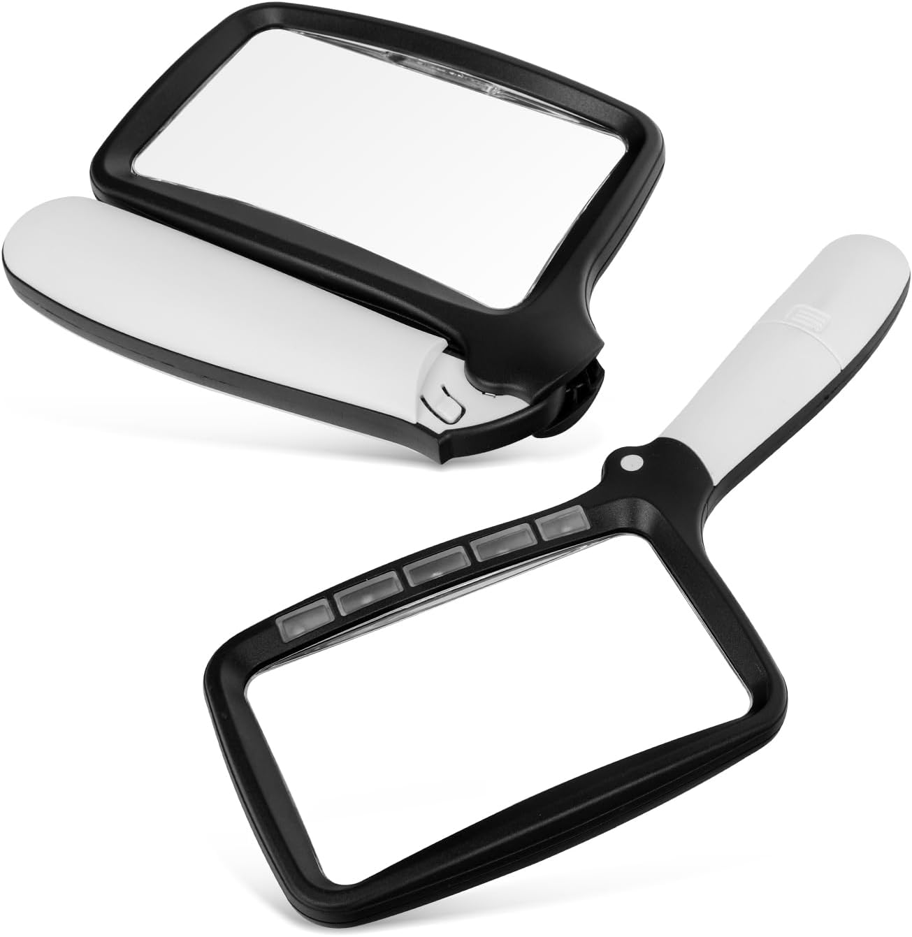 Loupe de poche pliable à LED 3x, lentille 11 x 6,4 cm, 5 LED et 2 modes d'éclairage