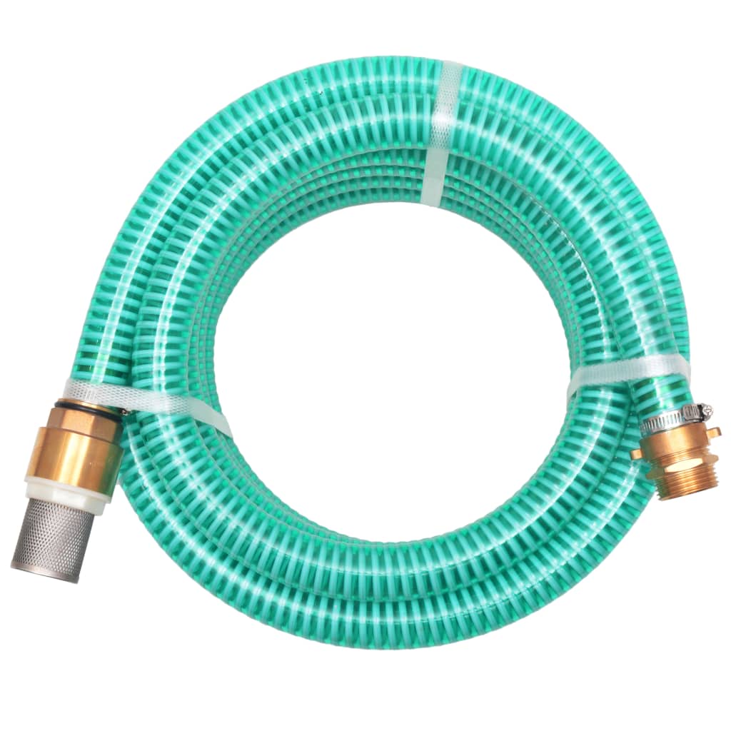 Suction Hose With Brass Connectors 4 M 25 Mm Green Vidaxl