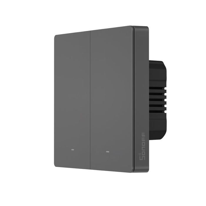 Sonoff Grau Lichtschalter + Storenschalter, Switchman Smart-Wandschalter M5 Matter / 2-Tasten / 86 Mm / Dunkel - Bild 3