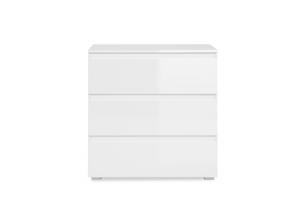 Kommode 80x80 4x45 1 Cm Hochglanzweiß Und Mattweiß Mit 3 Schubladen – Cordoba