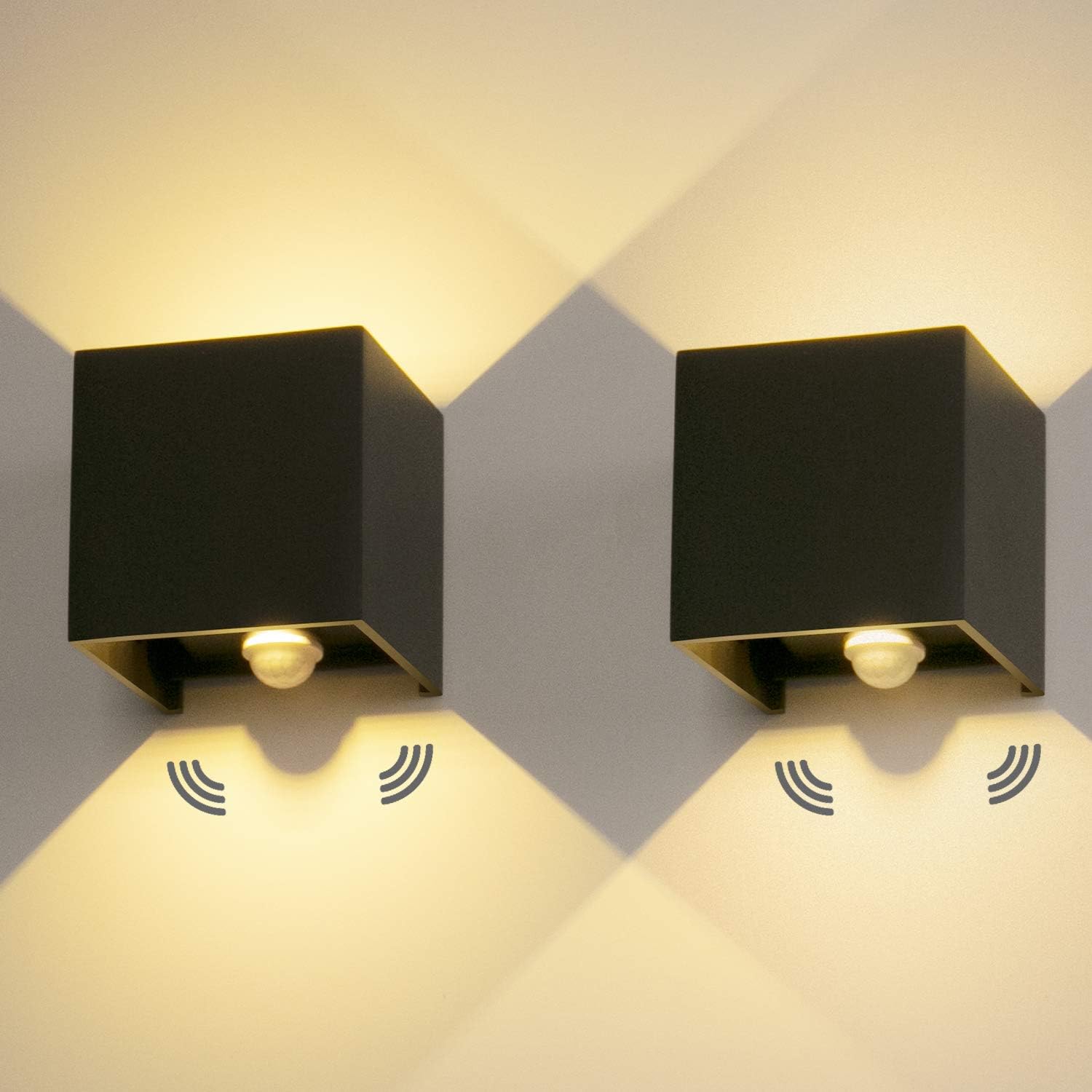 Groofoo – Applique Murale Led 12w Avec Détecteur De Mouvement – Blanc Chaud 3000k – Angle De Faisceau Réglable 0-120° – Ip65 Pour Extérieur
