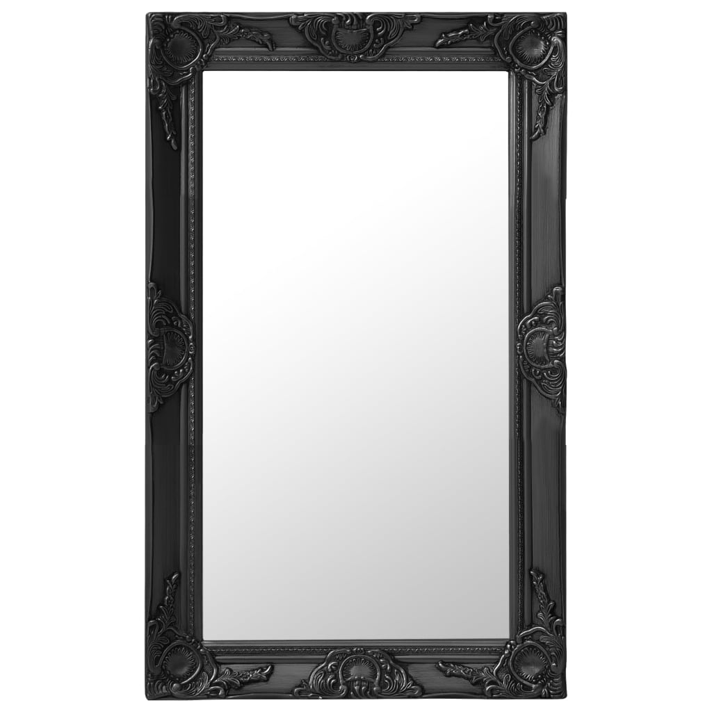 Wall Mirror Baroque Style 50x80 Cm Black Vidaxl