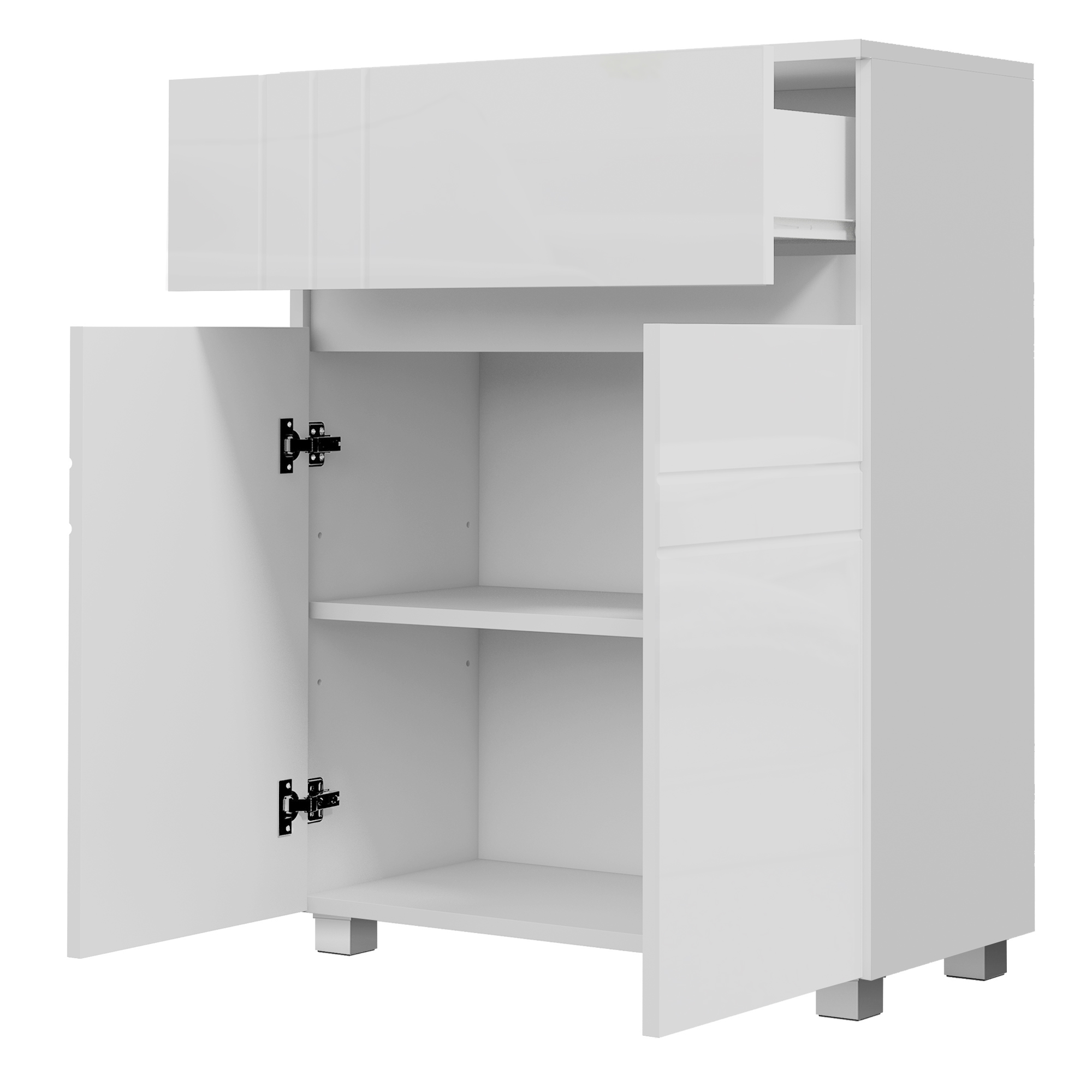 Meuble Salle Bain Blanc Laqué – Sur Pied