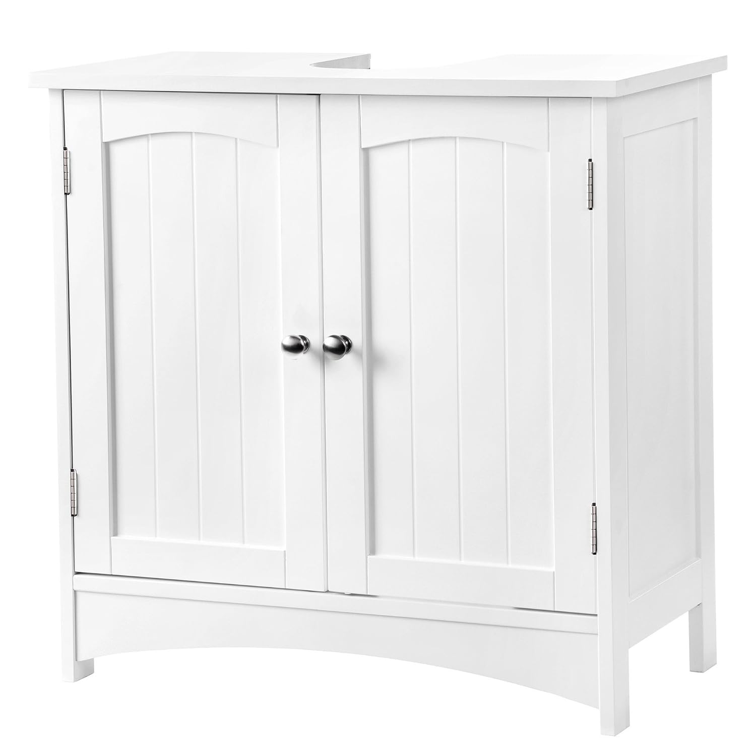 Vasagle - Calicosy - Meuble Sous Vasque Blanc Avec 2 Portes Et 1 Étagère Réglable - L60 Cm