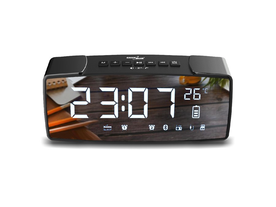 Greenblue Schwarz 62917 Clock Digital Black, Grey - Bild 3
