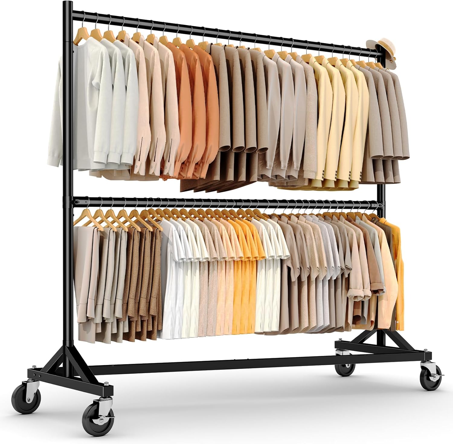 Hokeeper Double Penderie Professionnelle Base En Z, Noir