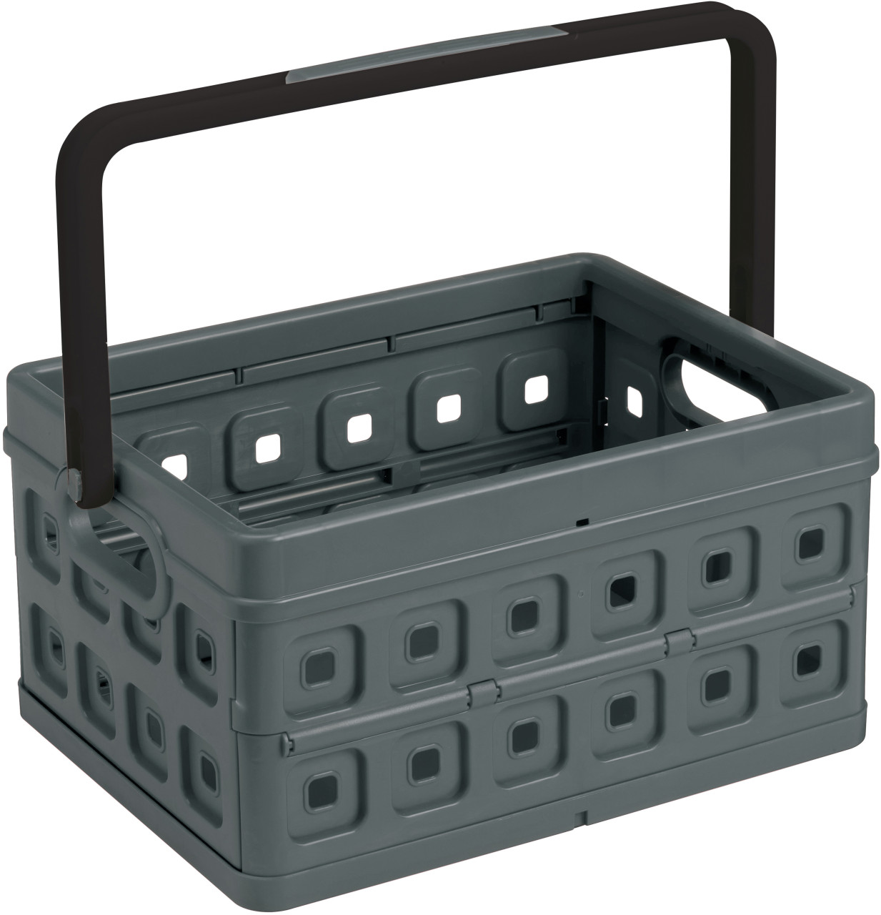 Sunware Anthrazit Klappbox Square 24 L Einkaufsbox Einkaufskorb Mit Griff - Bild 3