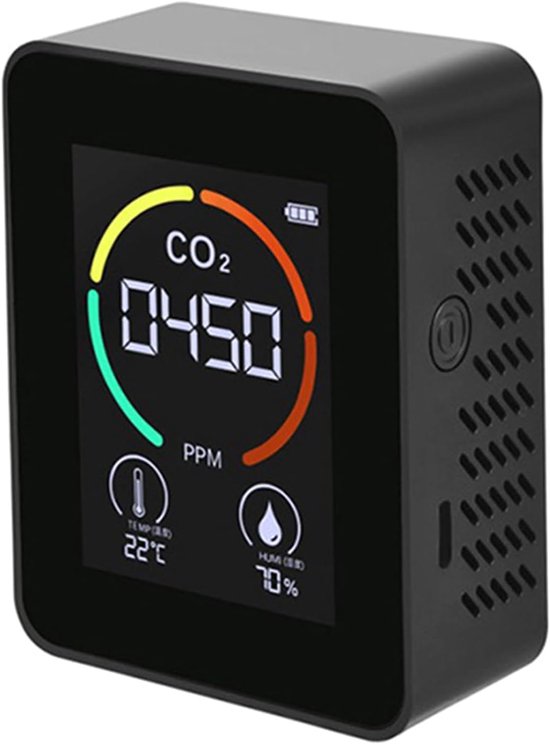 Rilevatore Digitale Di Co2, Monitor Della Qualità Dell'aria Con Sensori Di Temperatura E Umidità, Batteria Ricaricabile Usb Da 1200 Mah.