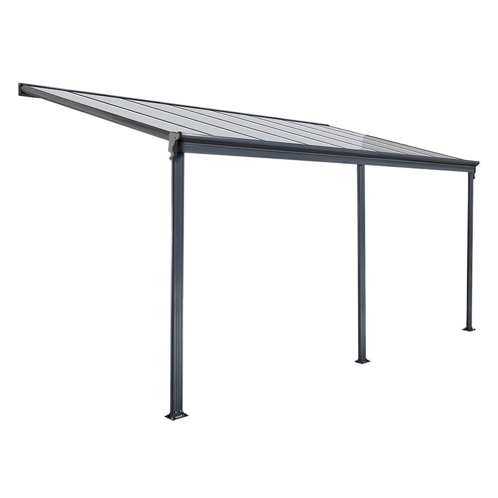 Home Deluxe - Abri de terrasse solis Couleur : Gris, Dimension : 495 x 303 x 226 / 278 cm