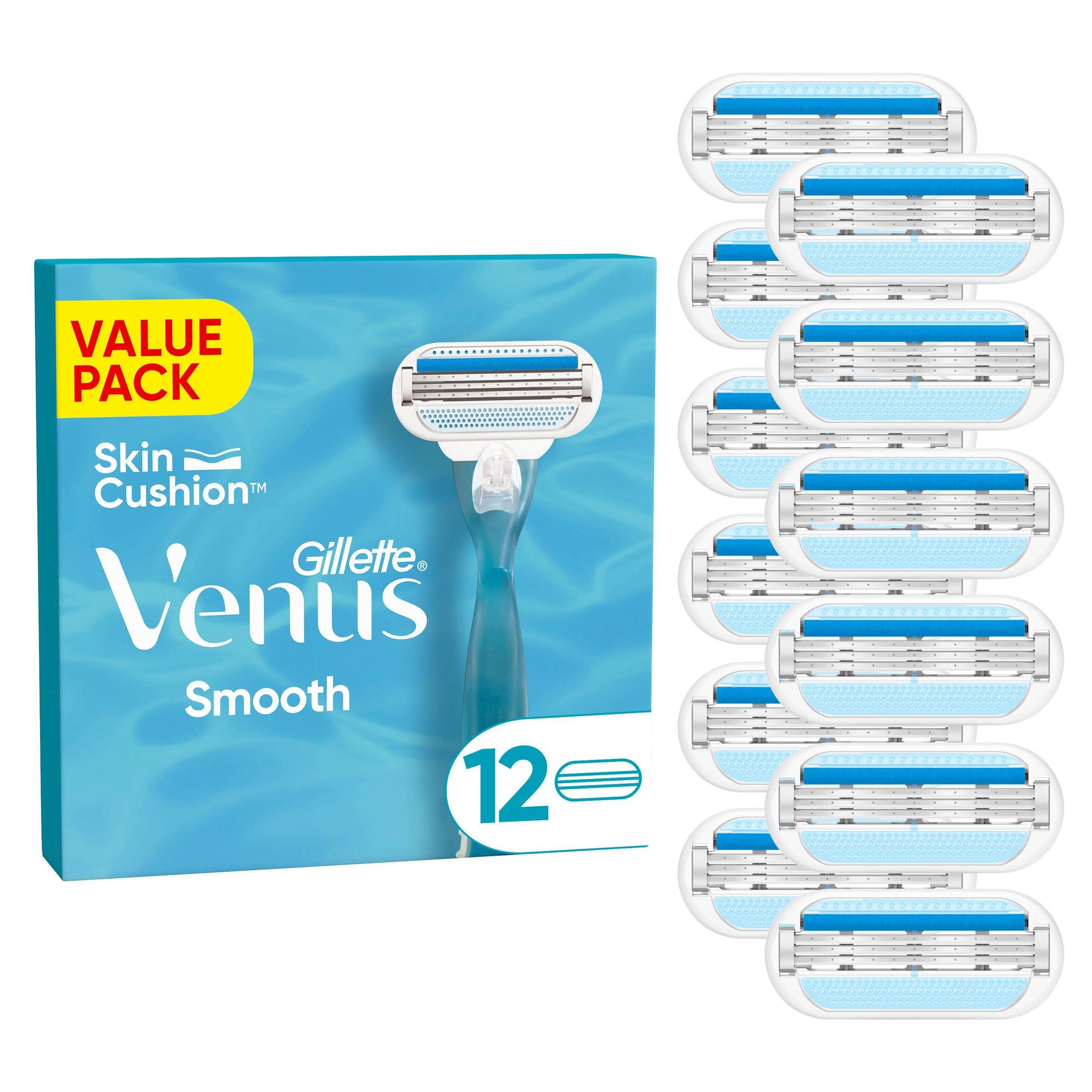 Gillette Damen Venus Smooth Rasierklingen Mit Wiederverwendbarem Handstück 12 Ersatzklingen - Image 4