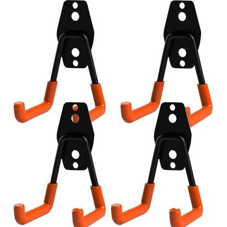 Crochets muraux de suspension en acier, revêtement PVC antidérapant, lot de 4