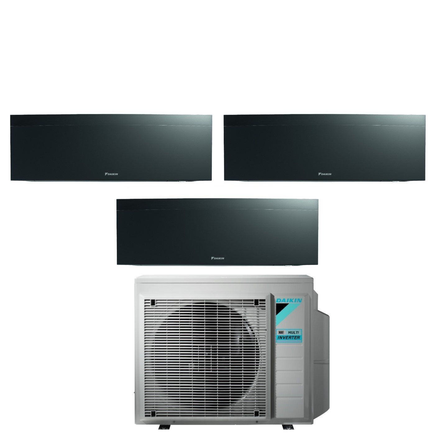 Daikin - Climatizzatore Condizionatore Bluevolution Trial Split Inverter Serie Emura Black Iii 7+7+9 Con 3mxm52n R-32 Wi-fi Integrato 7000+7000+9000 Colore Nero - Garanzia Italiana