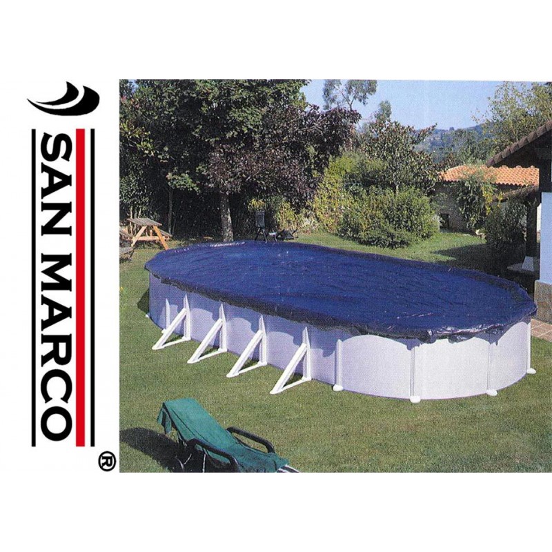 Gre Schwarz - Sommer- Und Winterabdeckungblatt Für Ovale Schwimmbäder In Ciprovio Stahl - Mt 610 X 410 - Bild 3
