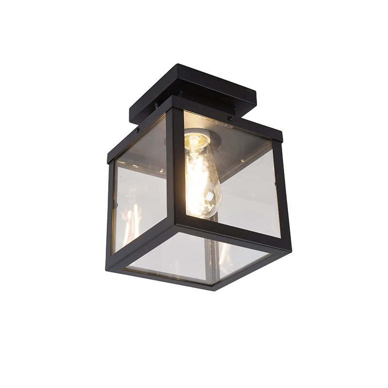 Qazqa - Industrial Smart Outdoor Ceiling Light Black Incl. St64 Wifi - Rotterdam