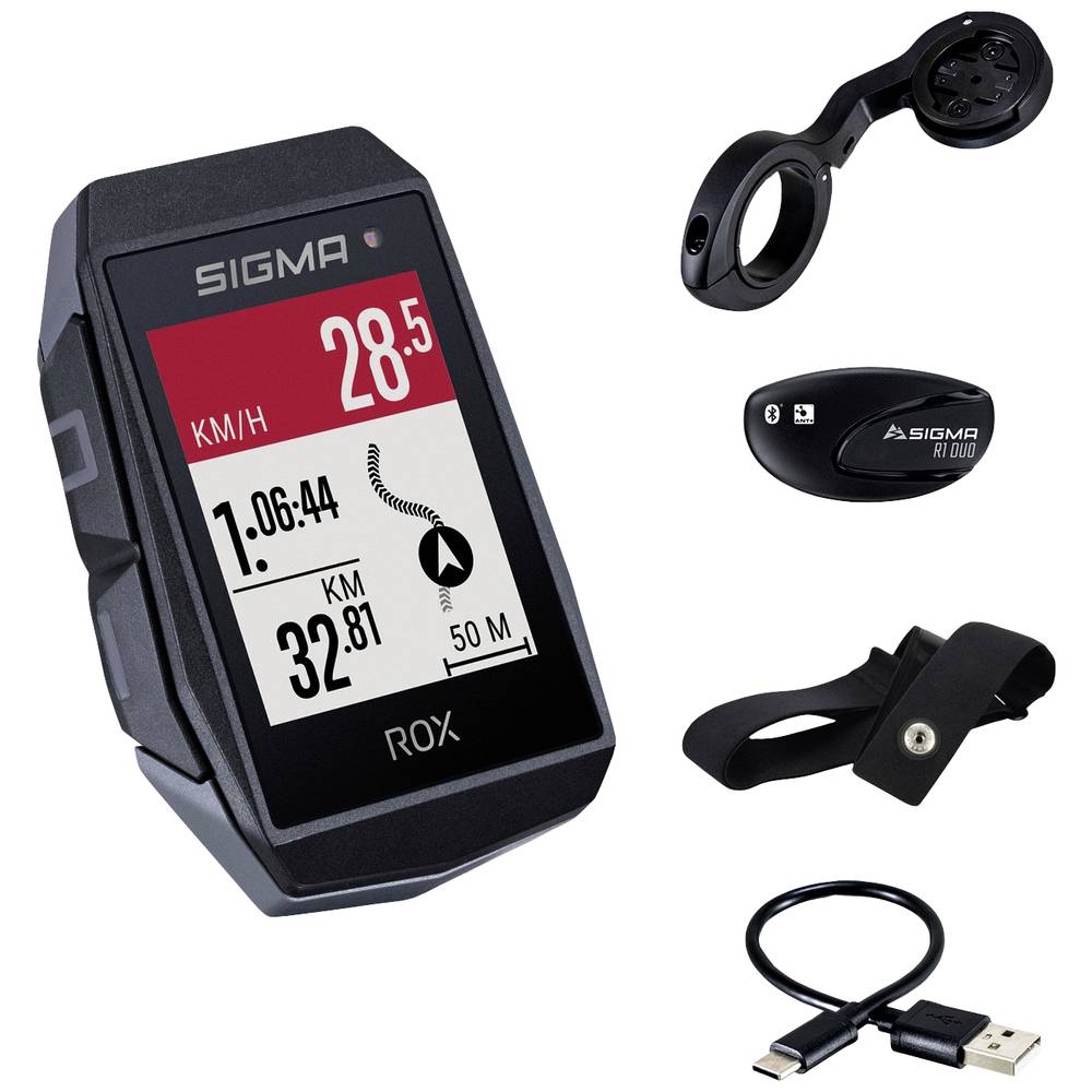 Sigma Rox 11.1 Evo Hr Set Navigatore Per Bicicletta Bicicletta Gps, Glonass, Protetto Dagli Spruzzi D'Acqua