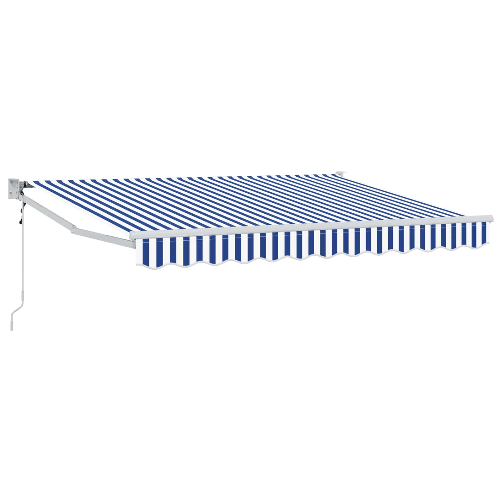 Retractable Awning Blue And White 3.5 X 2 M Polyester And Metal Vidaxl