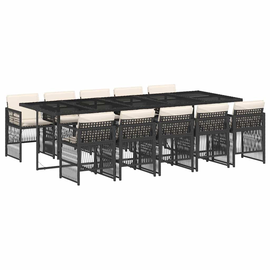 Garden Dining Set Black, Cream White Vidaxl